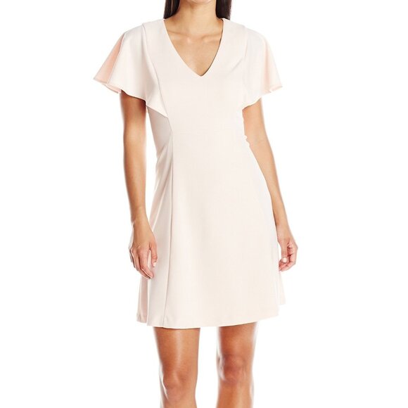 CALVIN KLEIN Petite Scuba Crepe Cap Sleeve Sheath Mini Dress - Picture 1 of 2